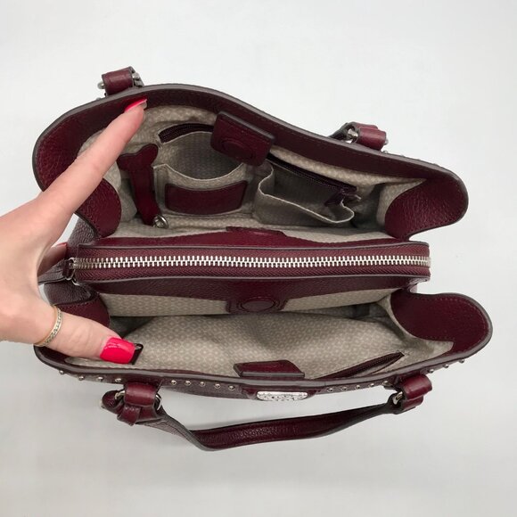 Brighton Burgundy Pebbled Leather Roksanda Satchel Bag - Picture 10 of 11